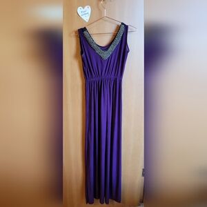 Plum beaded neckline dress~FINAL REDUCTION